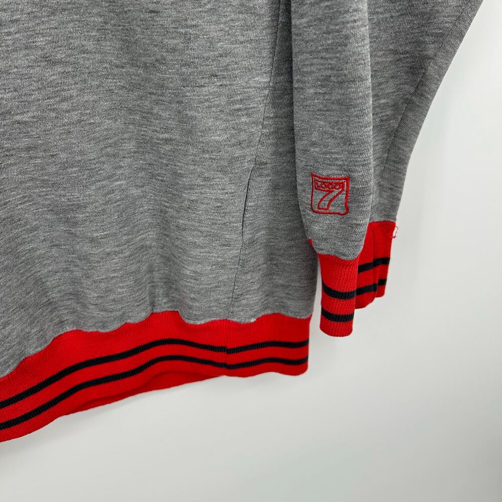 VTG 90s Men's Grey Embroidered LOGO 7 Wisconsin Badgers Crewneck Sweatshirt XL - Picture 4 of 6